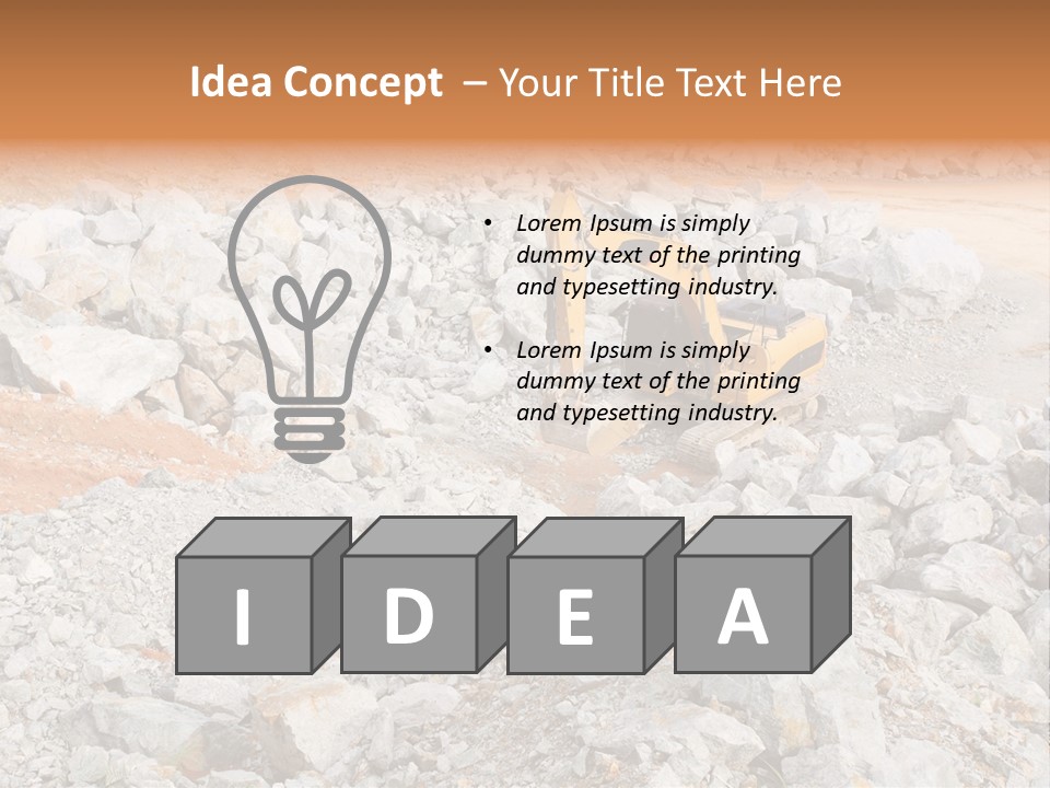 A Bulldozer Digging Through A Pile Of Rocks PowerPoint Template