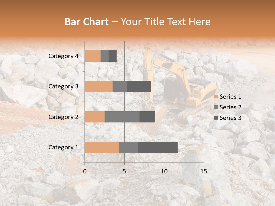 A Bulldozer Digging Through A Pile Of Rocks PowerPoint Template