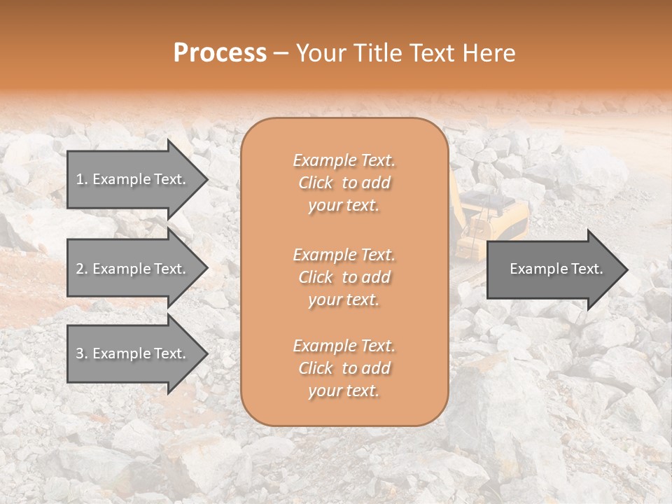 A Bulldozer Digging Through A Pile Of Rocks PowerPoint Template