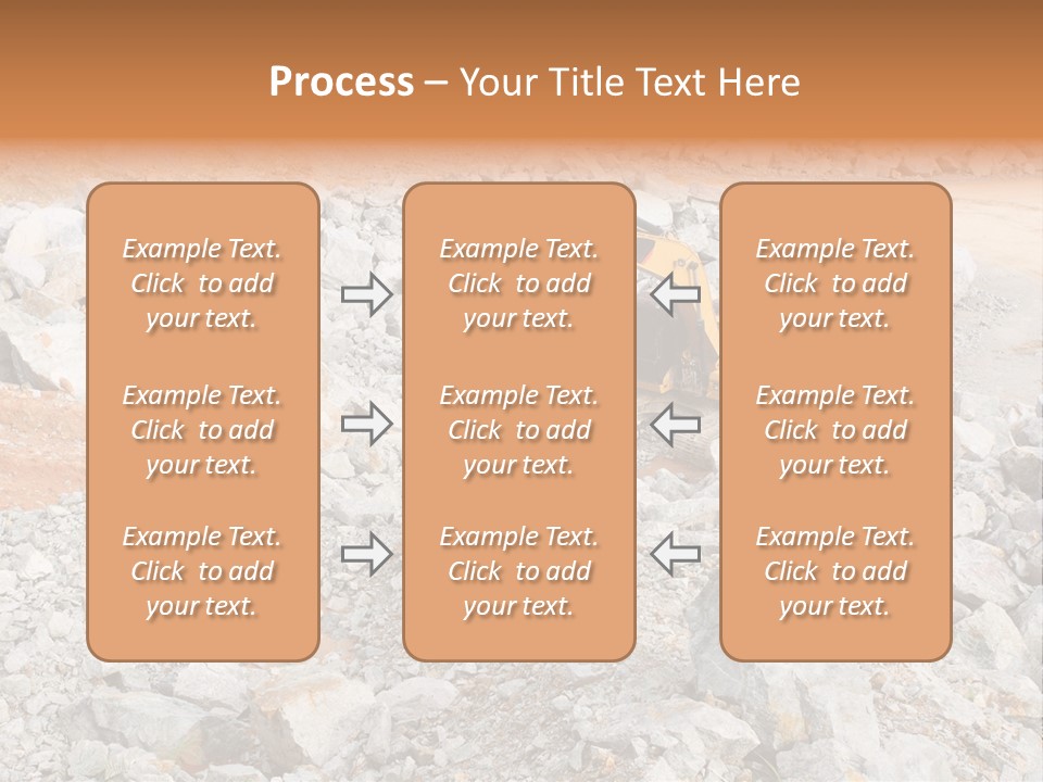 A Bulldozer Digging Through A Pile Of Rocks PowerPoint Template