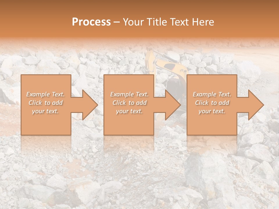 A Bulldozer Digging Through A Pile Of Rocks PowerPoint Template