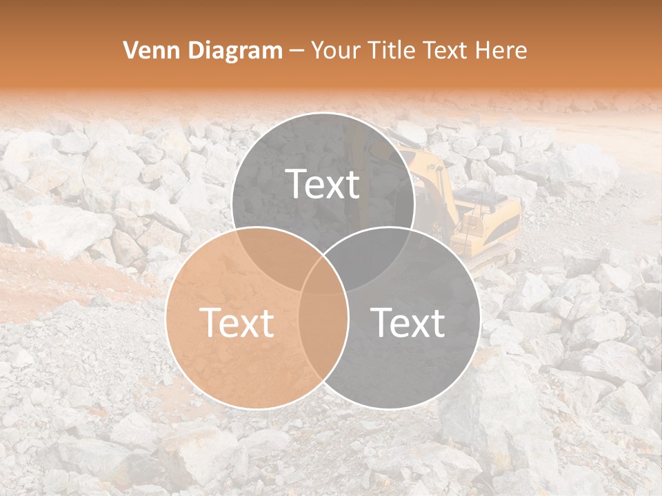 A Bulldozer Digging Through A Pile Of Rocks PowerPoint Template