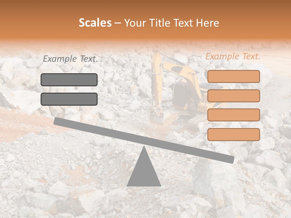 A Bulldozer Digging Through A Pile Of Rocks PowerPoint Template