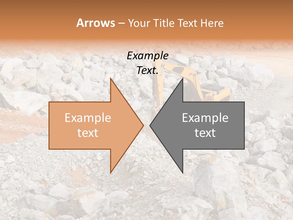 A Bulldozer Digging Through A Pile Of Rocks PowerPoint Template