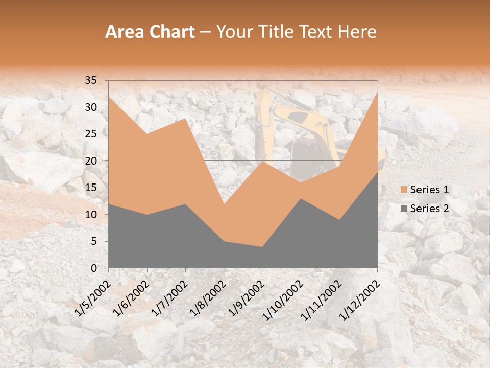 A Bulldozer Digging Through A Pile Of Rocks PowerPoint Template