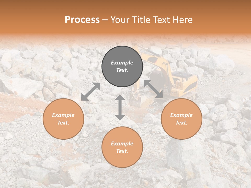 A Bulldozer Digging Through A Pile Of Rocks PowerPoint Template