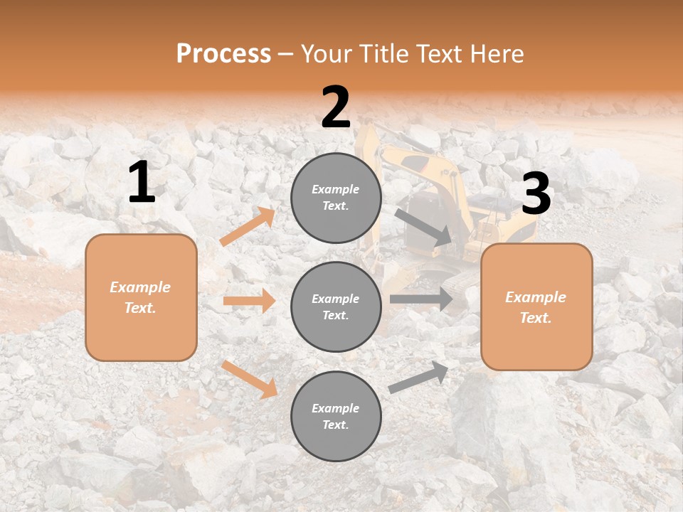 A Bulldozer Digging Through A Pile Of Rocks PowerPoint Template
