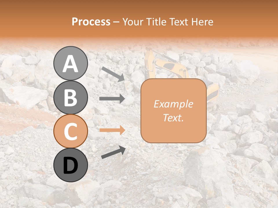 A Bulldozer Digging Through A Pile Of Rocks PowerPoint Template