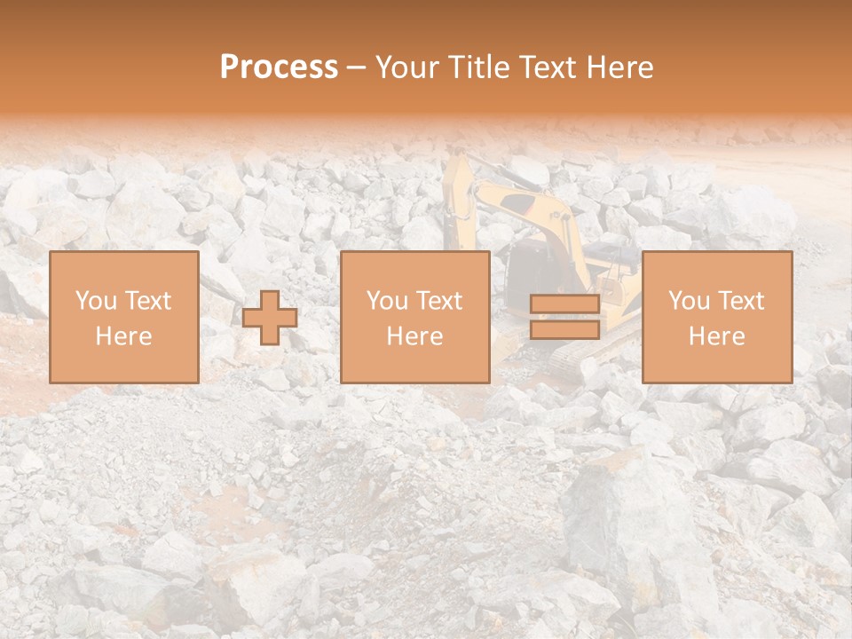 A Bulldozer Digging Through A Pile Of Rocks PowerPoint Template