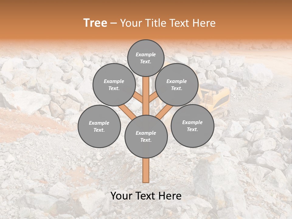 A Bulldozer Digging Through A Pile Of Rocks PowerPoint Template