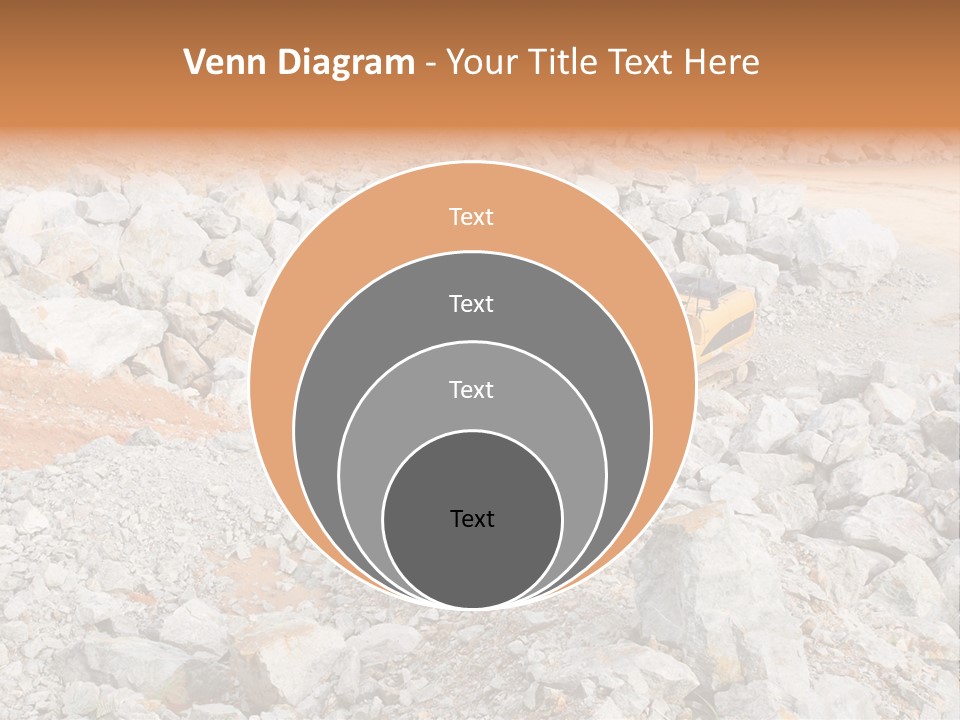 A Bulldozer Digging Through A Pile Of Rocks PowerPoint Template