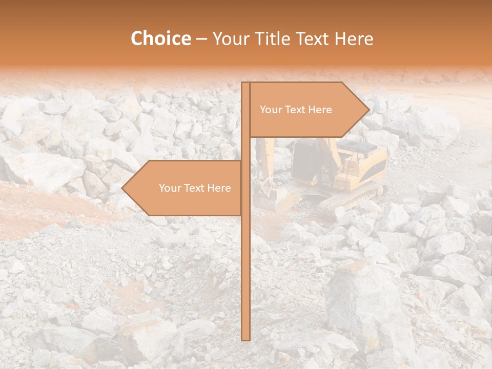 A Bulldozer Digging Through A Pile Of Rocks PowerPoint Template