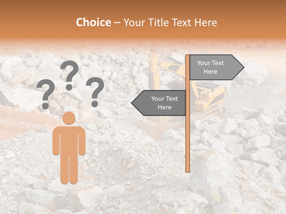 A Bulldozer Digging Through A Pile Of Rocks PowerPoint Template