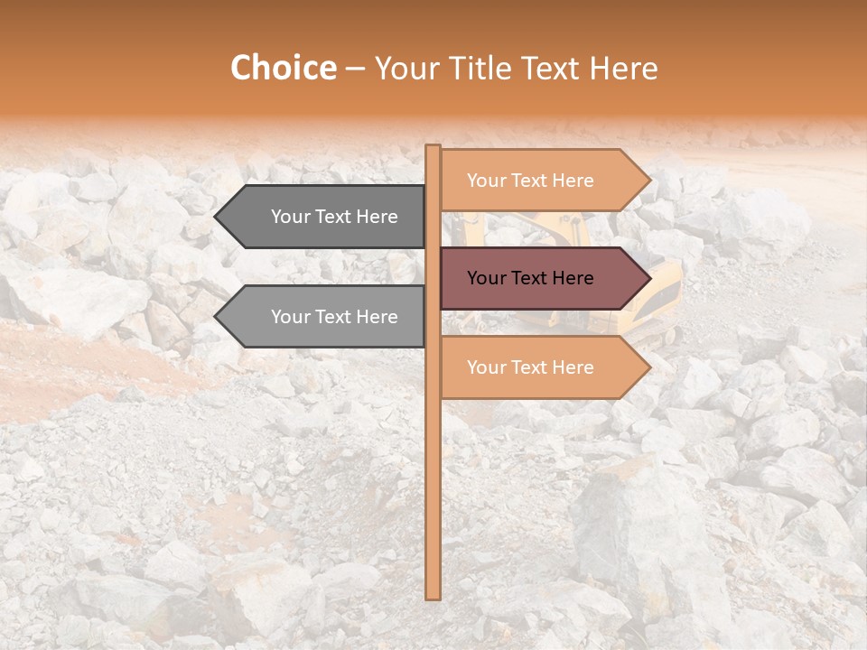 A Bulldozer Digging Through A Pile Of Rocks PowerPoint Template