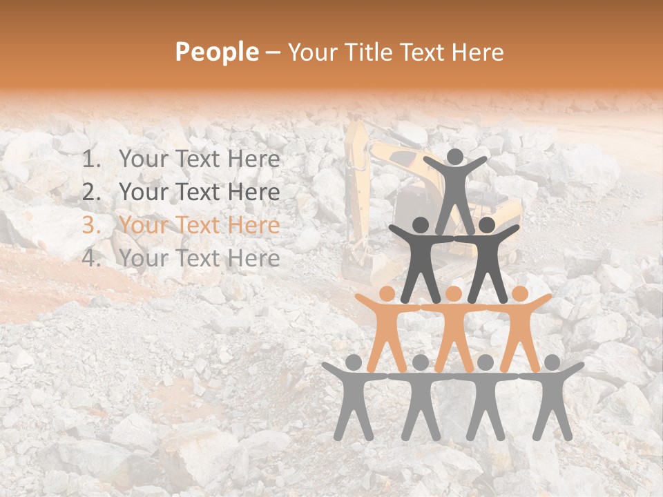 A Bulldozer Digging Through A Pile Of Rocks PowerPoint Template