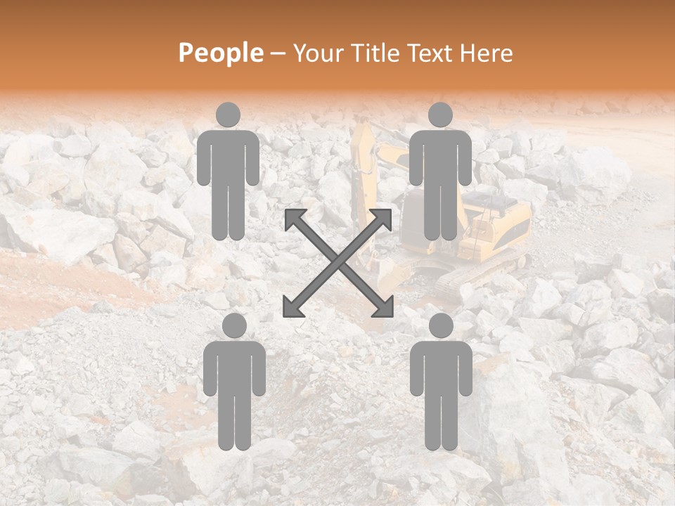 A Bulldozer Digging Through A Pile Of Rocks PowerPoint Template