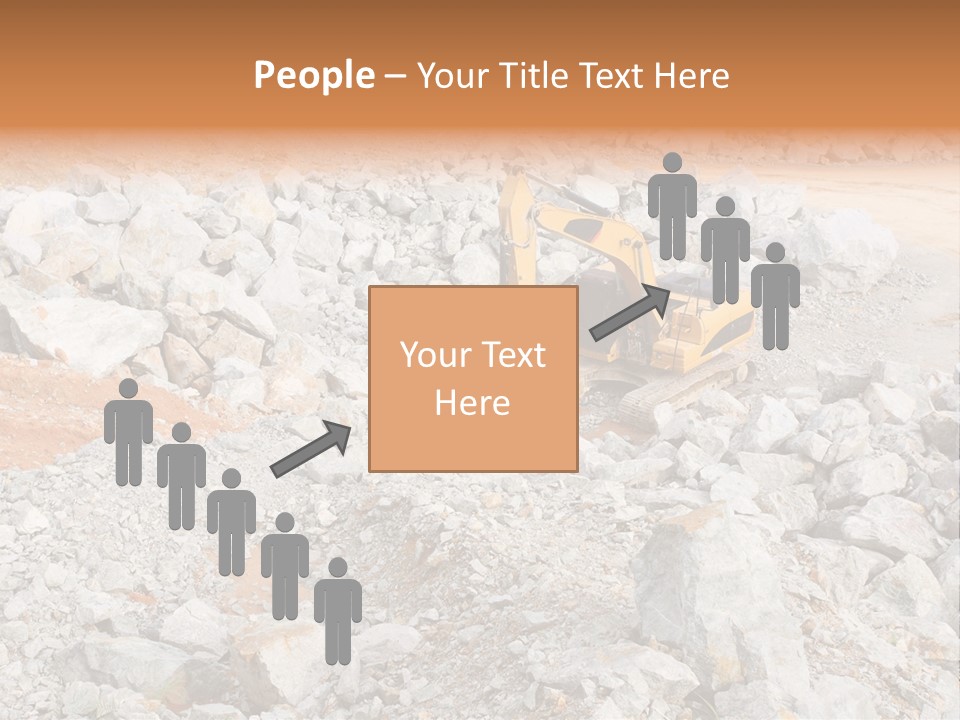 A Bulldozer Digging Through A Pile Of Rocks PowerPoint Template
