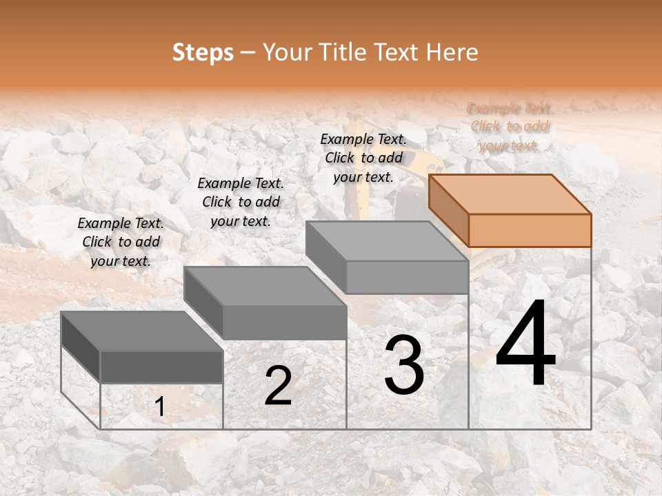 A Bulldozer Digging Through A Pile Of Rocks PowerPoint Template