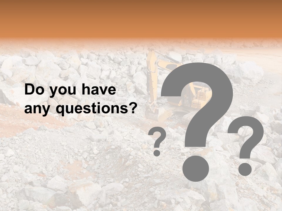 A Bulldozer Digging Through A Pile Of Rocks PowerPoint Template