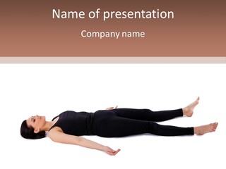 A Woman Laying On The Ground With Her Feet Up PowerPoint Template