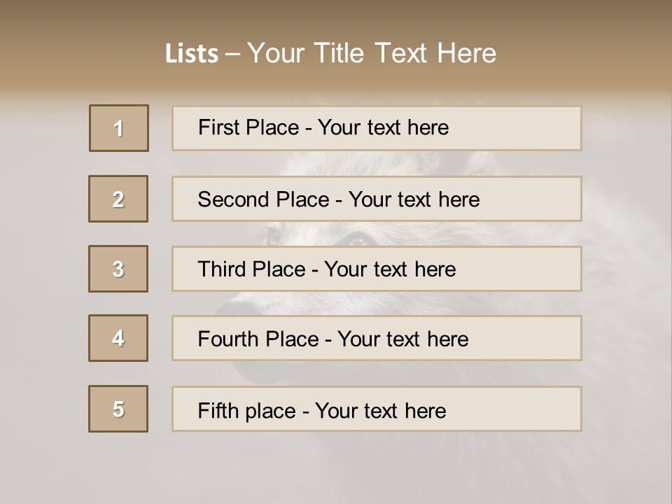 A Wolf Is Shown In This Powerpoint Presentation PowerPoint Template