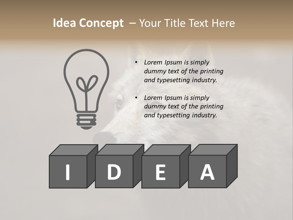 A Wolf Is Shown In This Powerpoint Presentation PowerPoint Template