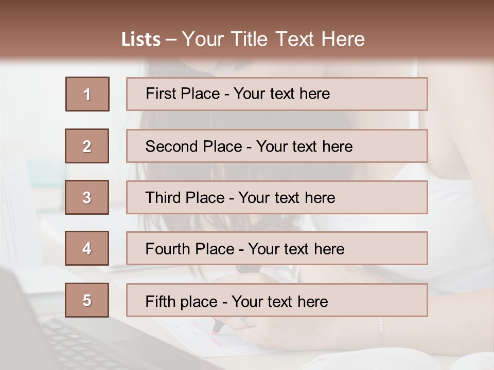 Mature Teenager Smile PowerPoint Template