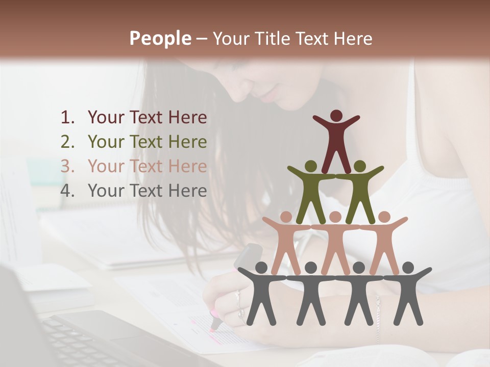 Mature Teenager Smile PowerPoint Template