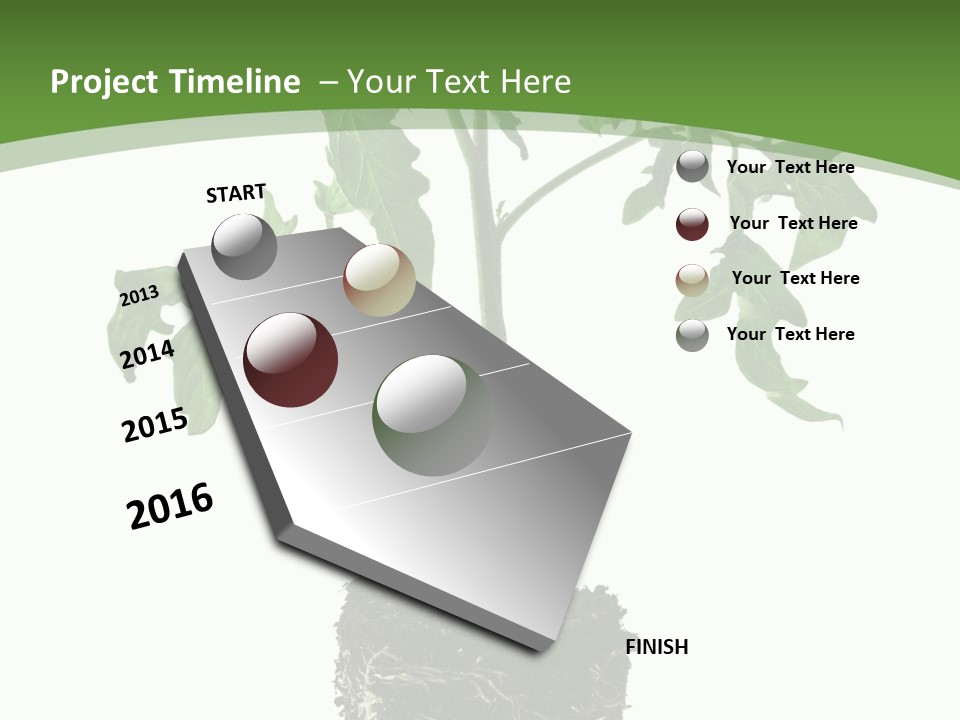 Leaf White Pot PowerPoint Template