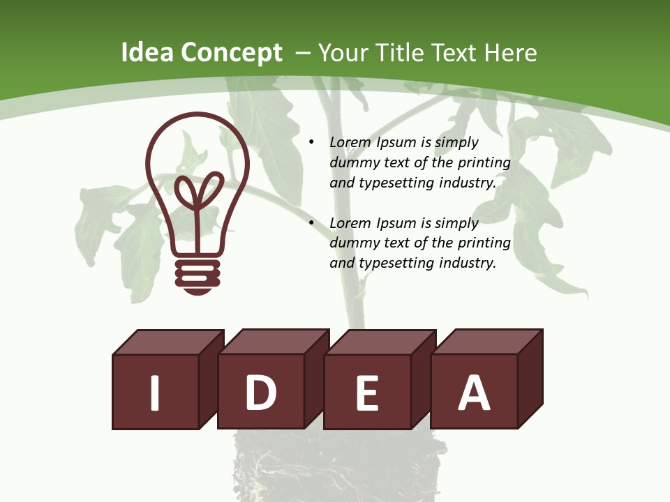 Leaf White Pot PowerPoint Template