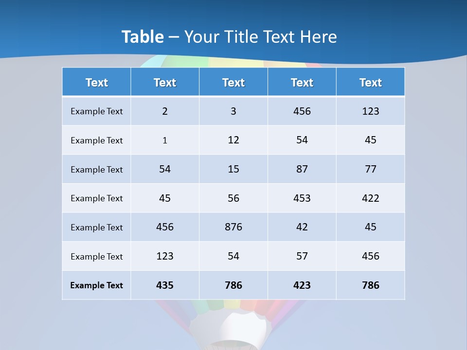 Air Sky Basket PowerPoint Template