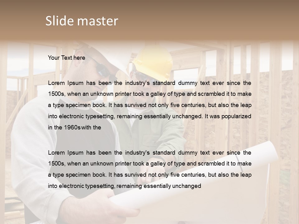 Men Construction Horizontal PowerPoint Template