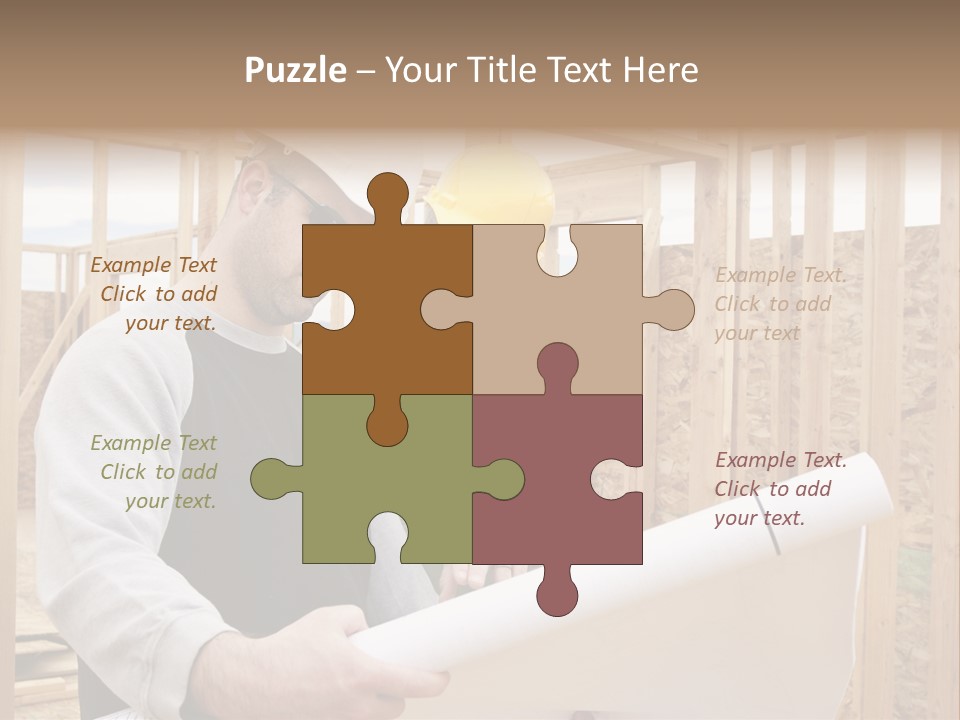 Men Construction Horizontal PowerPoint Template