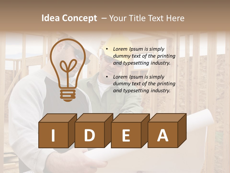 Men Construction Horizontal PowerPoint Template