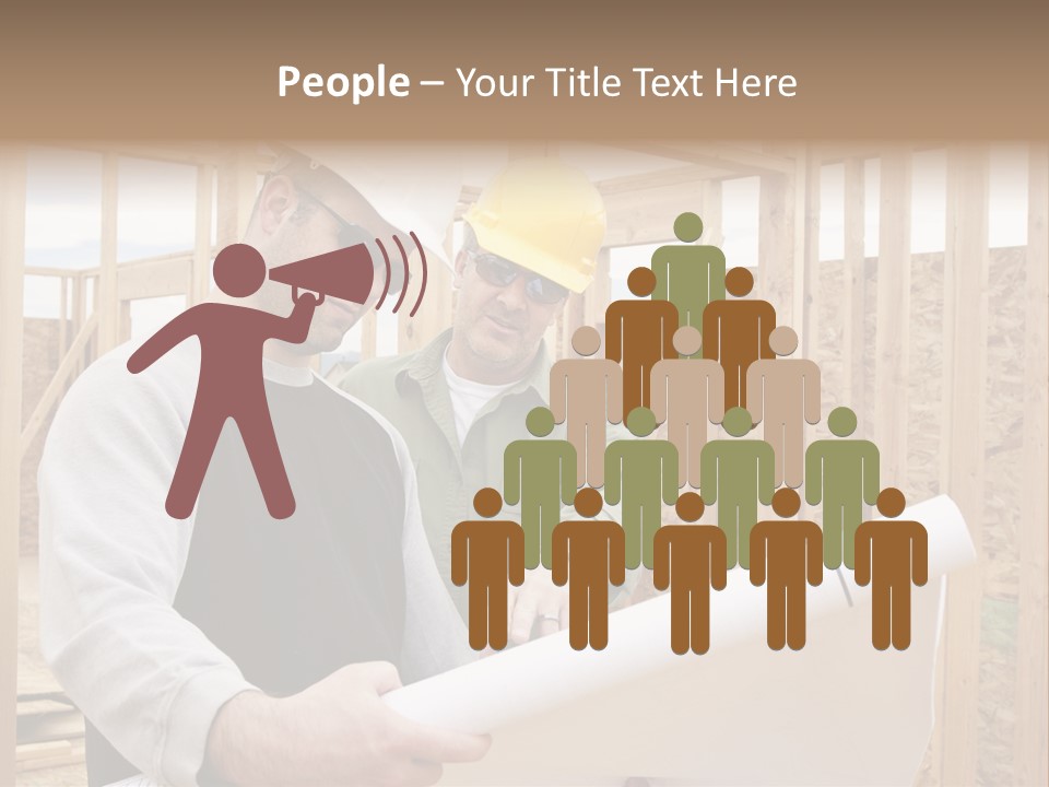 Men Construction Horizontal PowerPoint Template