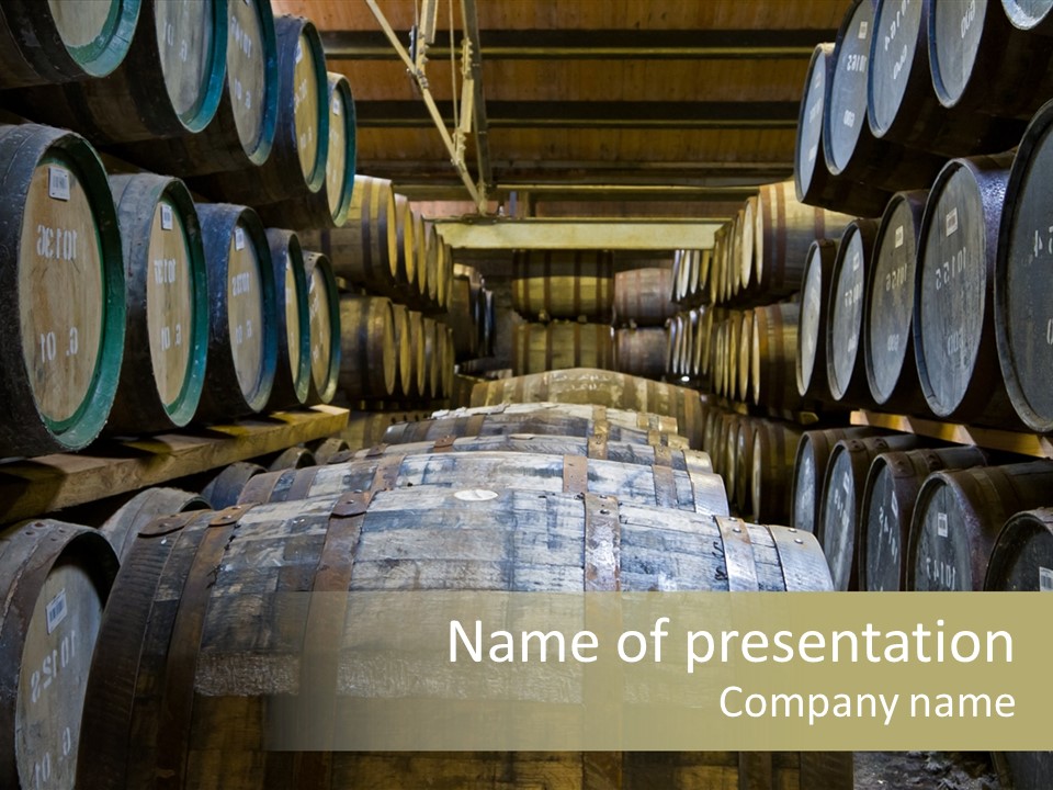Distillery Production Barrel PowerPoint Template