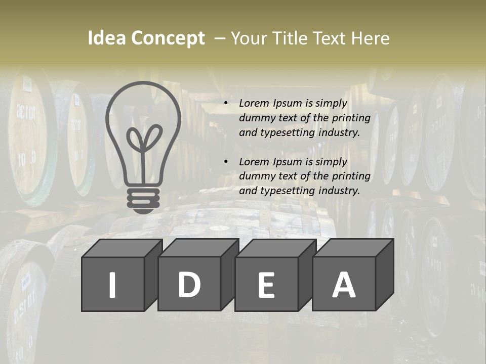 Distillery Production Barrel PowerPoint Template
