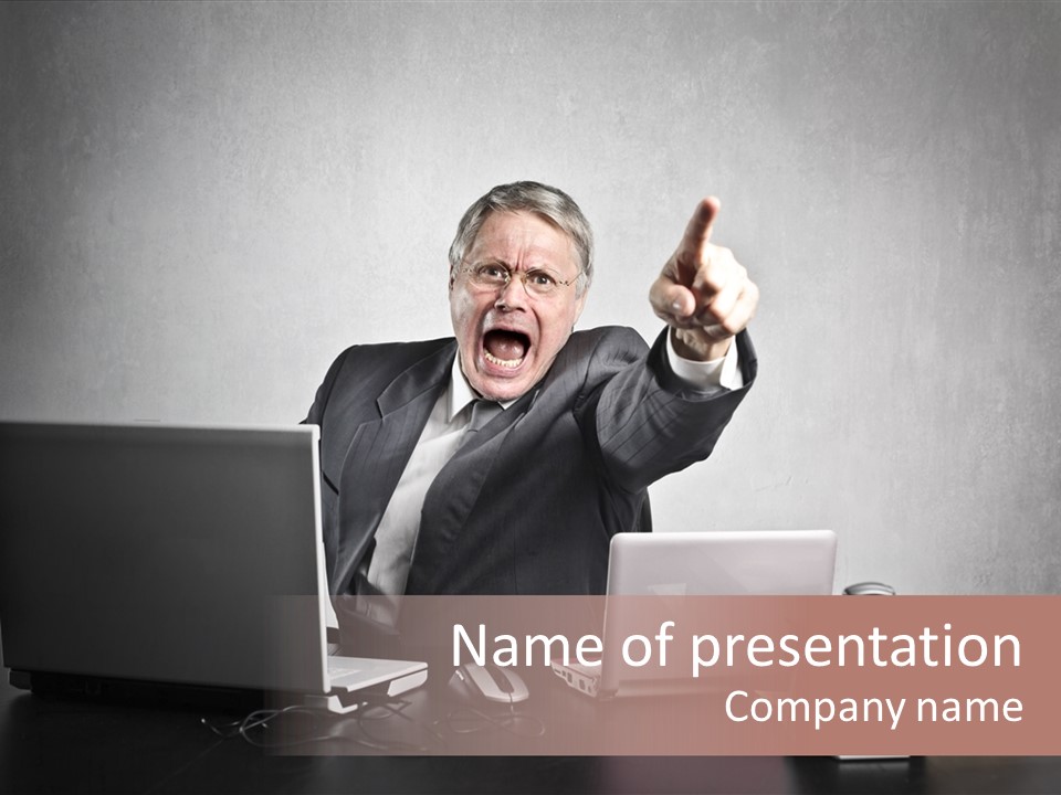 Businessman Glass Work PowerPoint Template