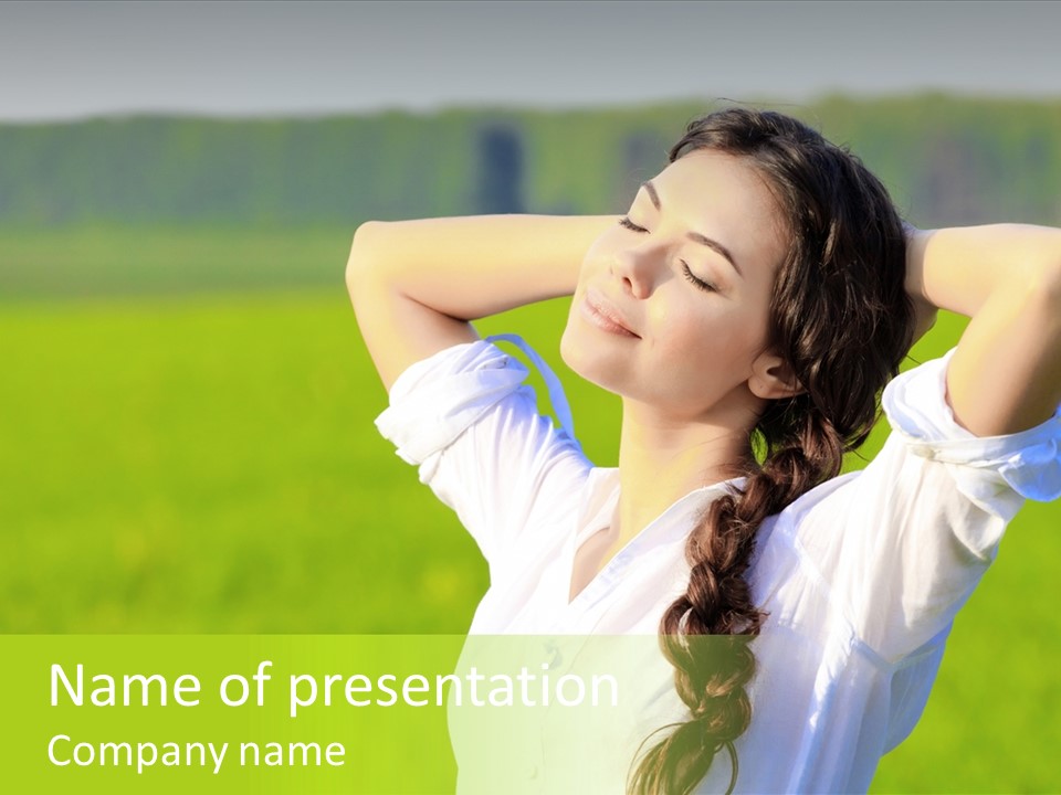 Dreaming Arms Person PowerPoint Template