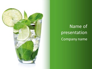 Beverage Cubes Glass PowerPoint Template