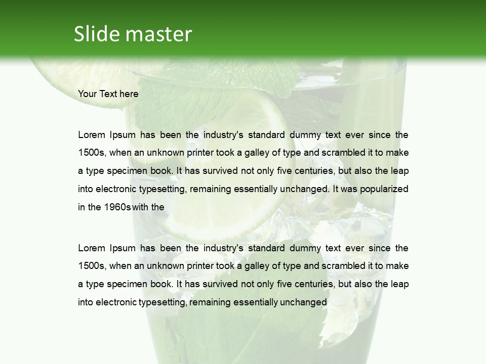 Beverage Cubes Glass PowerPoint Template