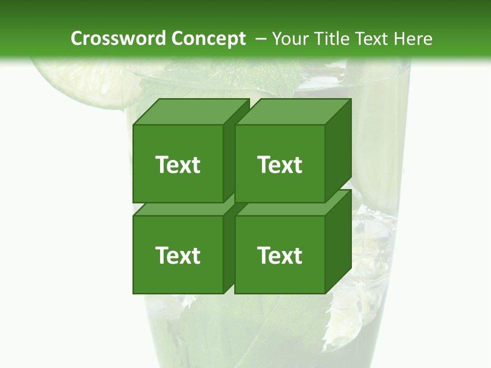 Beverage Cubes Glass PowerPoint Template