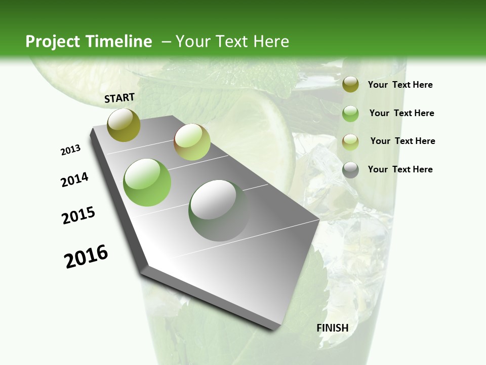 Beverage Cubes Glass PowerPoint Template