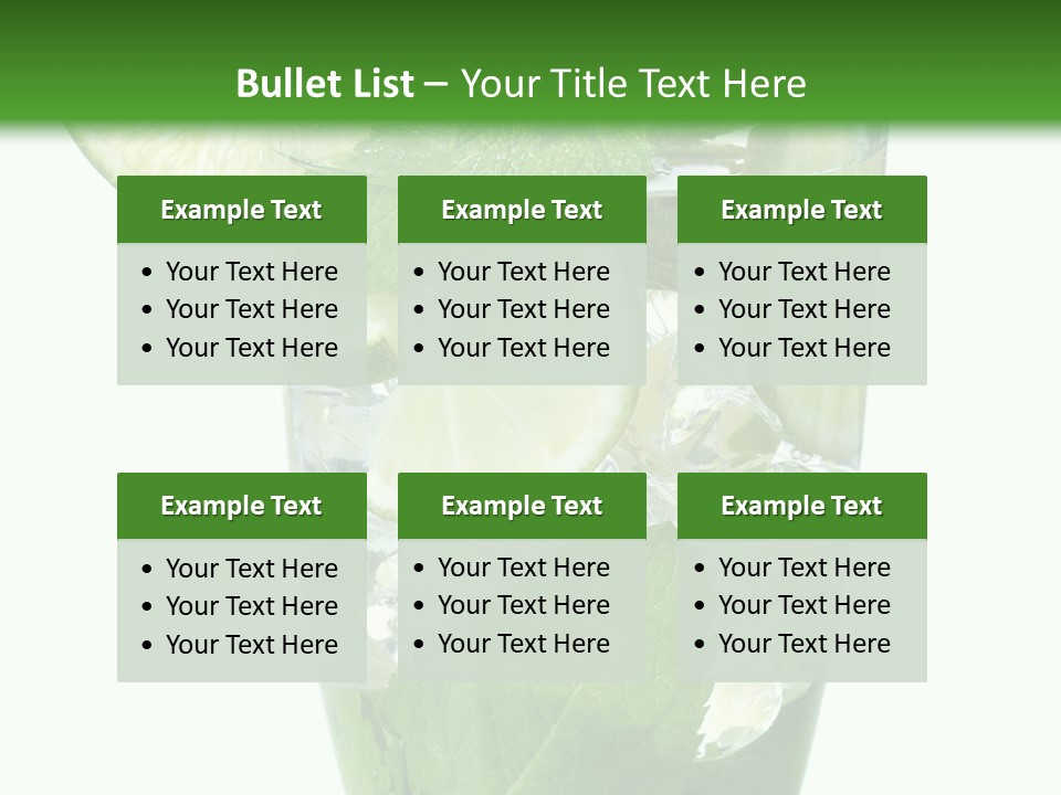 Beverage Cubes Glass PowerPoint Template