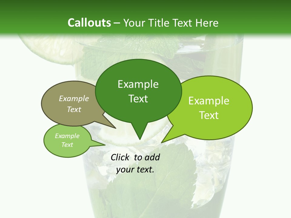 Beverage Cubes Glass PowerPoint Template