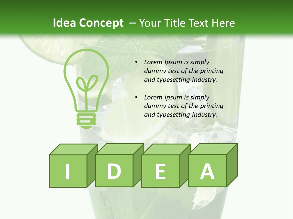 Beverage Cubes Glass PowerPoint Template