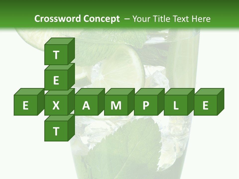 Beverage Cubes Glass PowerPoint Template