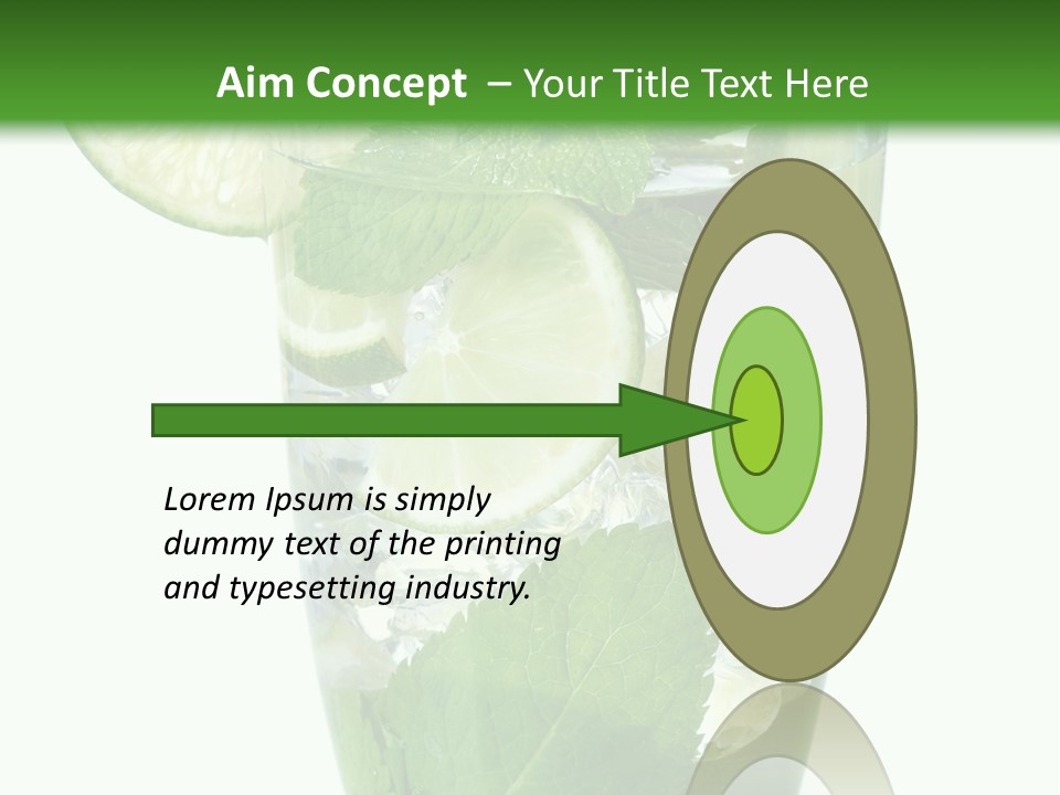 Beverage Cubes Glass PowerPoint Template