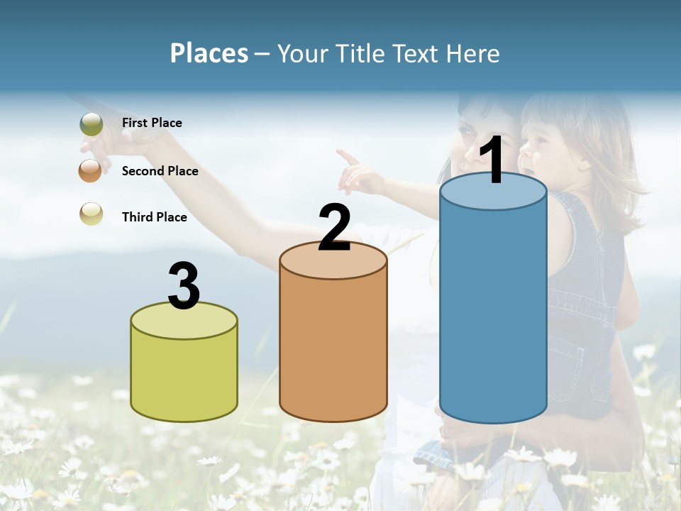 Joyful People Belonging To The Caucasian Race PowerPoint Template