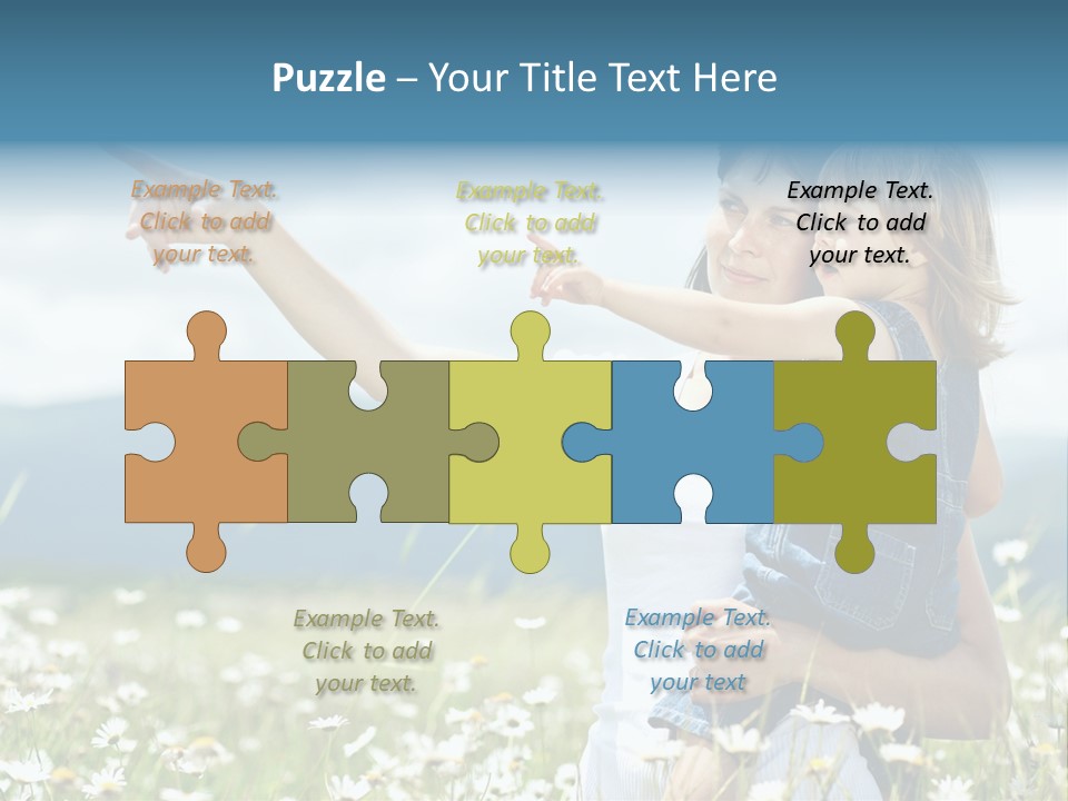 Joyful People Belonging To The Caucasian Race PowerPoint Template